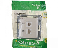 GLOSSA Розетка тел+комп RJ11+RJ45 бел GSL000185