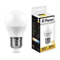 Лампа светодиодная  9W E27 2700K LB-550 шар (Feron)