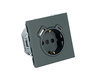 Эмили Розетка 1-местная USB + Type C, черный уголь, RST10-5119-05