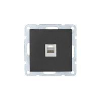 LK60 Розетка RJ-45 кат 5е.с накладкой черный бархат 866108-1