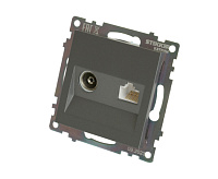 Катрин Розетка TV + RJ-45 графит GLS00-7106-06