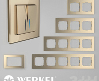 Веркель Рамка на 4 поста (шампань/стекло) WL01-Frame-04