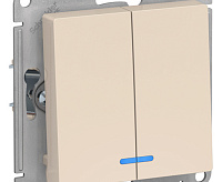 AtlasDesign Беж Выключатель 2-кл с подсветкой ATN000253