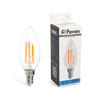 Лампа светодиодная FILAMENT 15W E14 6400K LB-717  свеча (Feron) 