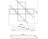Люстра светодиодная "PALLA" 110W 3S-APP-500x460x80--WHITE/BLACK/CLEAR-220V-IP20