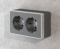 Веркель Розетка 2-ая с/з Gallant (графит рифленый) W5072104