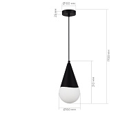 Подвесной светильник SLE1197-403-01 черный/белый