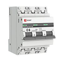 Автоматический выключатель 3P  6А (C) 4,5kA ВА 47-63 EKF PROxima сн/пр