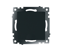 Катрин Розетка 1-ая с/з с крышкой со шторками черный GLS16-7112-05