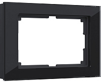 Веркель Рамка для двойной розетки (черный стекло) WL01-Frame-01-DBL