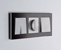 Веркель Рамка на 3 поста (черный алюминий) WL11-Frame-03