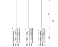 Подвесной светильник 1188/3 хром