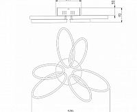 Люстра светодиодная 90137/ 6 белый/черный