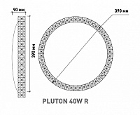 Накладной светильник "PLUTON" 40W RGB-400-SHINY-220-IP44