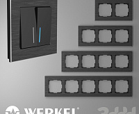 Веркель Рамка на 1 пост (черный алюминий) WL11-Frame-01 сн/пр