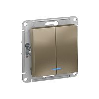 AtlasDesign Шампань Выключатель 2-кл с подсветкой ATN000553