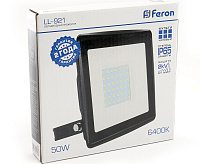 Прожектор светодиодный&nbsp;&nbsp;50W 6400K IP65 черный LL-921