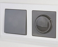 Веркель Выключатель 1-кл с подсветкой (серо-коричневый) WL07-SW-1G-LED