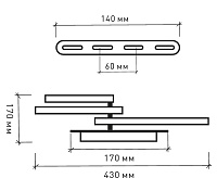 Люстра светодиодная "VERSAL" ON/OFF 90W 3S-370-CHROME/CRYSTALL-220-IP20