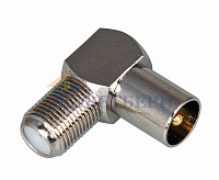 ПЕРЕХОД  гнездо F - штекер TV  угловой  PROCONNECT