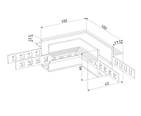 Slim Magnetic Коннектор угловой для встраиваемого шинопровода под ГКЛ 12,5мм черный 85212/00