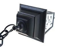 Светильник уличный Lousanne подвес 660мм 1хЕ27 60Вт. Плафон: матовый с рисунком. Черный 24145 4 сн/пр