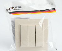 Эрна Выключатель 3-кл в сборе слоновая кость PSW10-9007-02