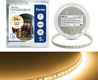 Лента светод 2835/120-24V 11W/m 3000k IP20 5м LS501