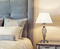 Настольная лампа с абажуром 01002/1 античная бронза