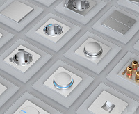 Веркель Выключатель 1-кл (серебряный рифленый) WL09-SW-1G