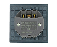 Мия Розетка 1-местная с/з, с&nbsp;&nbsp;з/ш+USB+Type C, черный бархат,RST16-3119-05