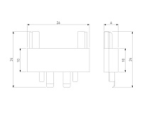 Flat Magnetic Коннектор для четырёхстороннего соединителя накладного шинопровода чёрный