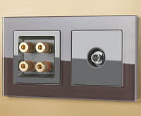 Веркель Розетка TV оконечная (серо-коричневый) WL07-TV сн/пр