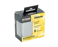 Эмили Выключатель 2кл самовозвратный платиново-серый RSW10-5113-10