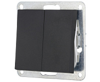 LK80 Выключатель 2-кл черный бархат 841108-1