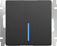 Веркель Выключатель 1-кл проходной с подсветкой (графит рифленый) W1112104