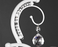 Бра 10107/1 глянцевый белый/прозрачный хрусталь сн/пр