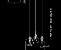 Подвес PENTOLA 803053 3х25W G9  ХРОМ/ЯНТАРЬ