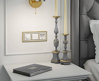 Веркель Рамка на 3 поста (золото/белый) W0031429