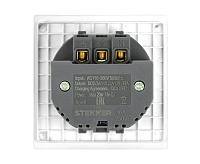 Мия Розетка 1-местная с/з с з/ш +USB+Type C, белая магнолия, RST16-3119-01