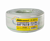 Кабель SAT 703 B, CCS/Al/Al, (75%), 75 Ом, 100м., белый PROCONNECT сн/пр