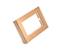 Катрин Рамка для 2-ой розетки стекло золото GFR00-7012-08