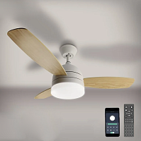 Управляемый светильник с вентилятором FAN WOOD 48W+18W R-APP 1060x390-white/wood/white-220-IP20