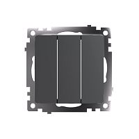 Катрин Выключатель 3-кл графит GLS10-7108-06