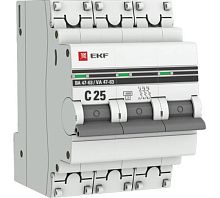 Автоматический выключатель 3P 25А (C) 4,5kA ВА 47-63 EKF PROxima сн/пр