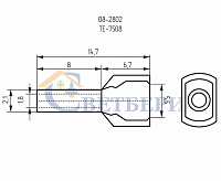 Наконечник штырьевой втулочный изолированный  (НШВИ F-8mm) 2*0,75мм синий 08-2802