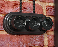 Веркель Розетка с заземлением (черный) WL18-03-01