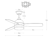 Управляемый светильник с вентилятором FAN WOOD 48W+18W R-APP 1060x390-white/wood/white-220-IP20