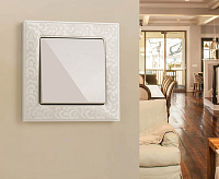 Веркель Выключатель 1-кл проходной (слоновая кость) WL03-SW-1G-2W-ivory