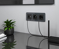 Веркель Розетка TV+RJ-45 (черный матовый) W1181308